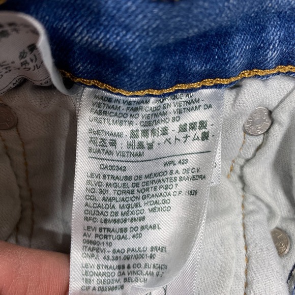 Levis Cut Off Shorts Women 31 Blue 511 Jorts Distressed Daisy Duke Booty Biker - Picture 4 of 11